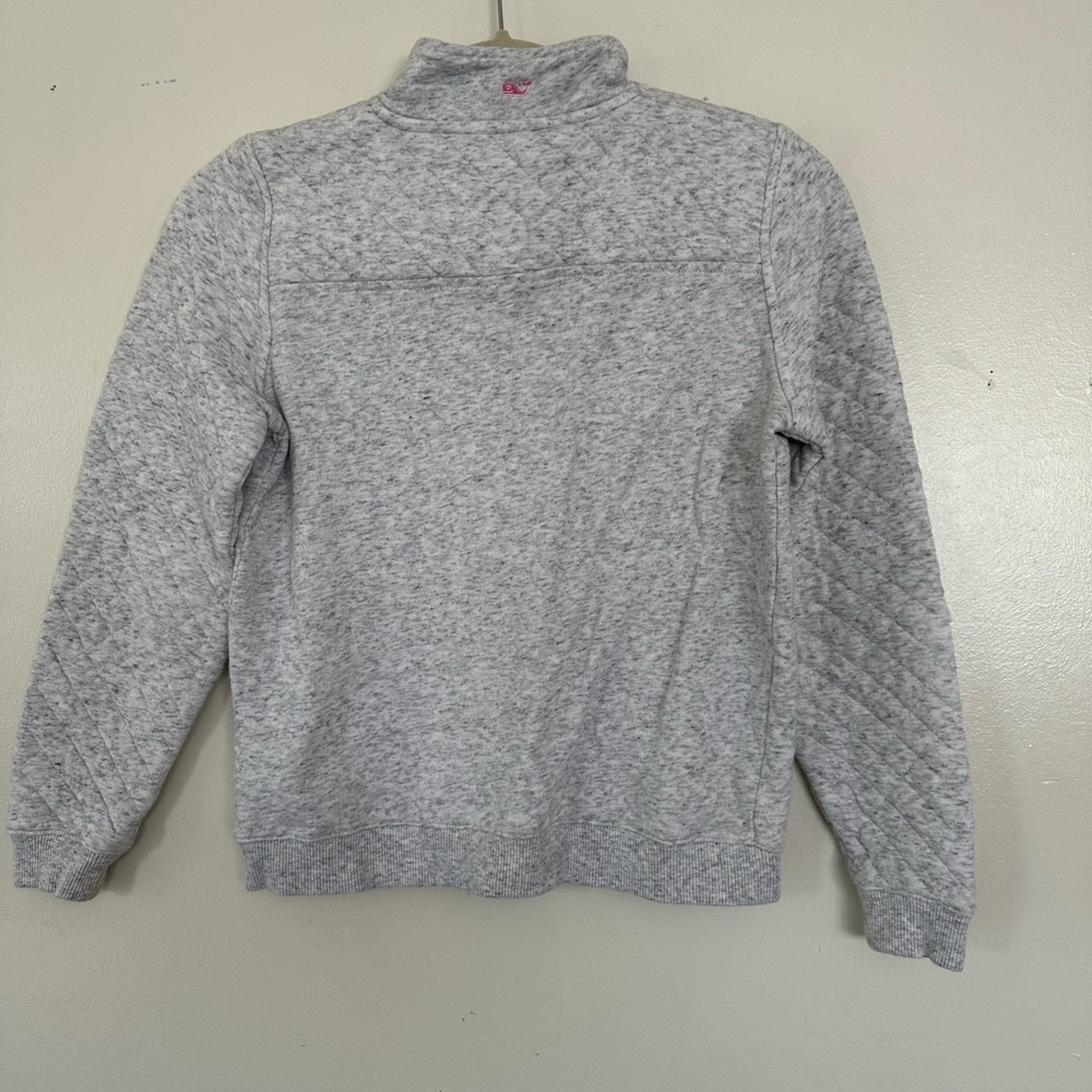Vineyard Vines Grey Quilted Quarter Zip Sweatshirt Girls L(14) - Picture 5 of 10